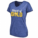 Women's Golden State Warriors Hometown Collection Heart Of Gold Tri Blend T-Shirt Royal FengYun,baseball caps,new era cap wholesale,wholesale hats